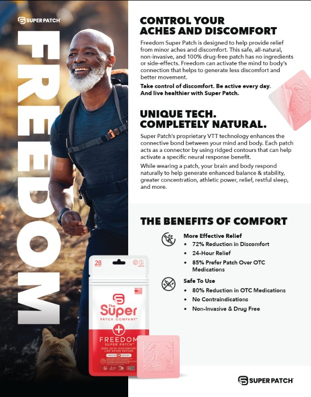 Freedom Super Patch - Find Relief. Stay Safe.